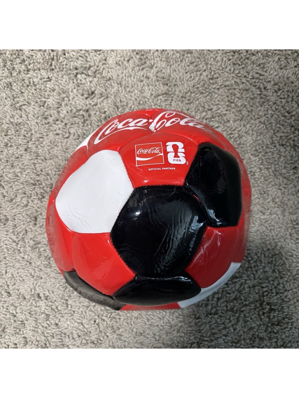 Coca Cola FIFA World Cup Soccer Ball Official Partner Red White Black